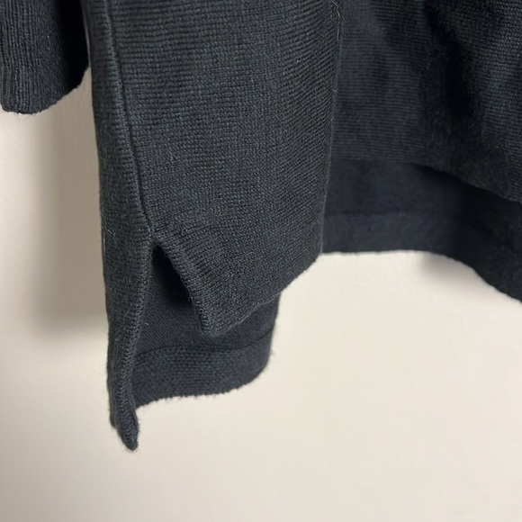 Garnet Hill Black Wool Cashmere Cowl Neck Tunic Sweater Size Small Minimalist - Picture 7 of 10